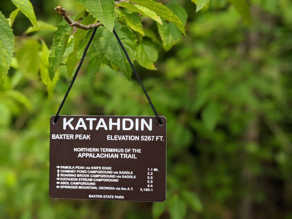 Appalachian Trail AT Mount Katahdin Summit Sign Ornament Decoration 3"H x 4.25" L