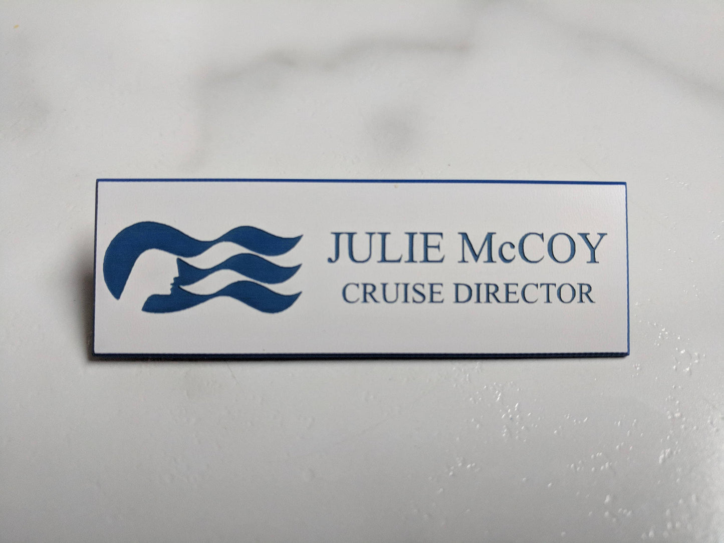 CUSTOM - YOUR NAME - The Love Boat Julie McCoy Name Badge Tag Cosplay Halloween Costume Accessory