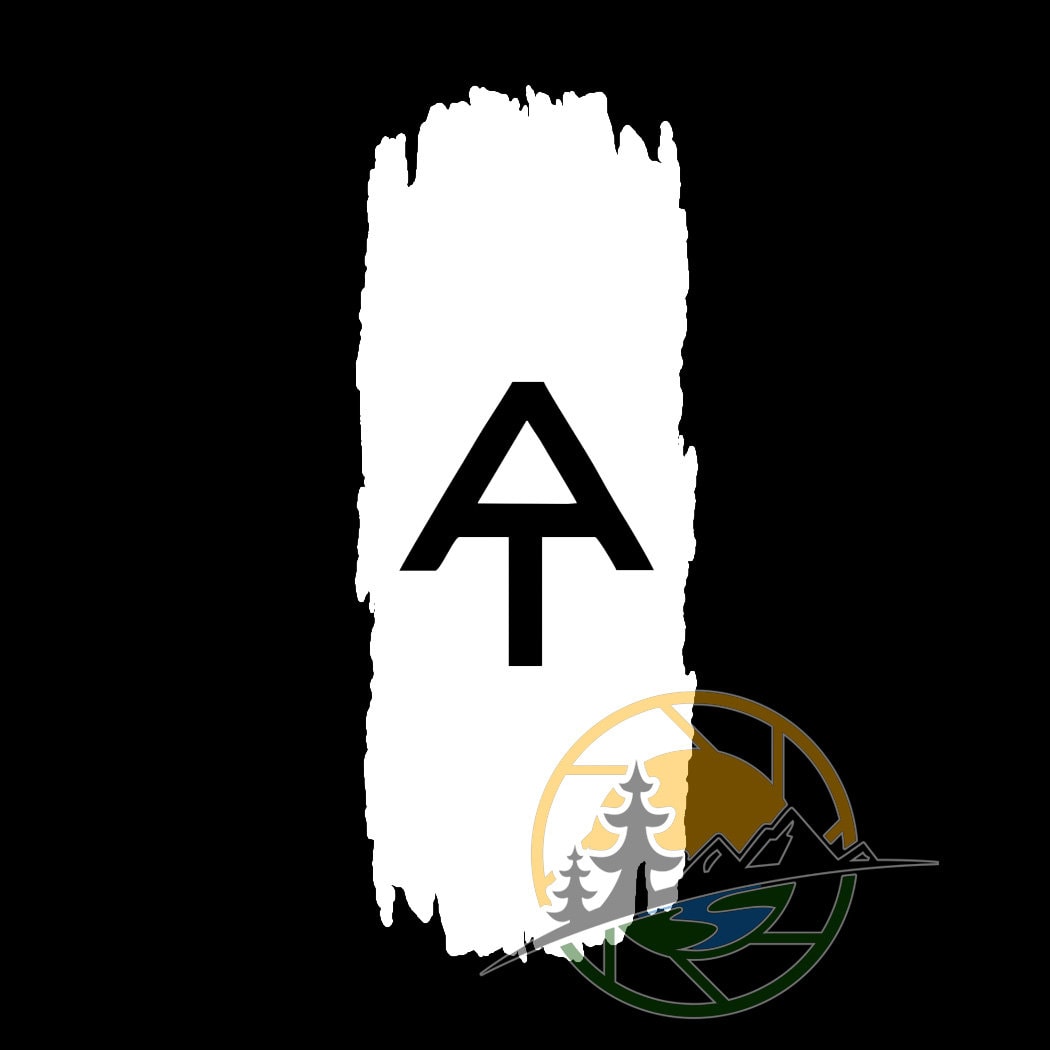 AT Appalachian Trail White Blaze Rugged Marker Vinyl Window Decal Hiker Sticker