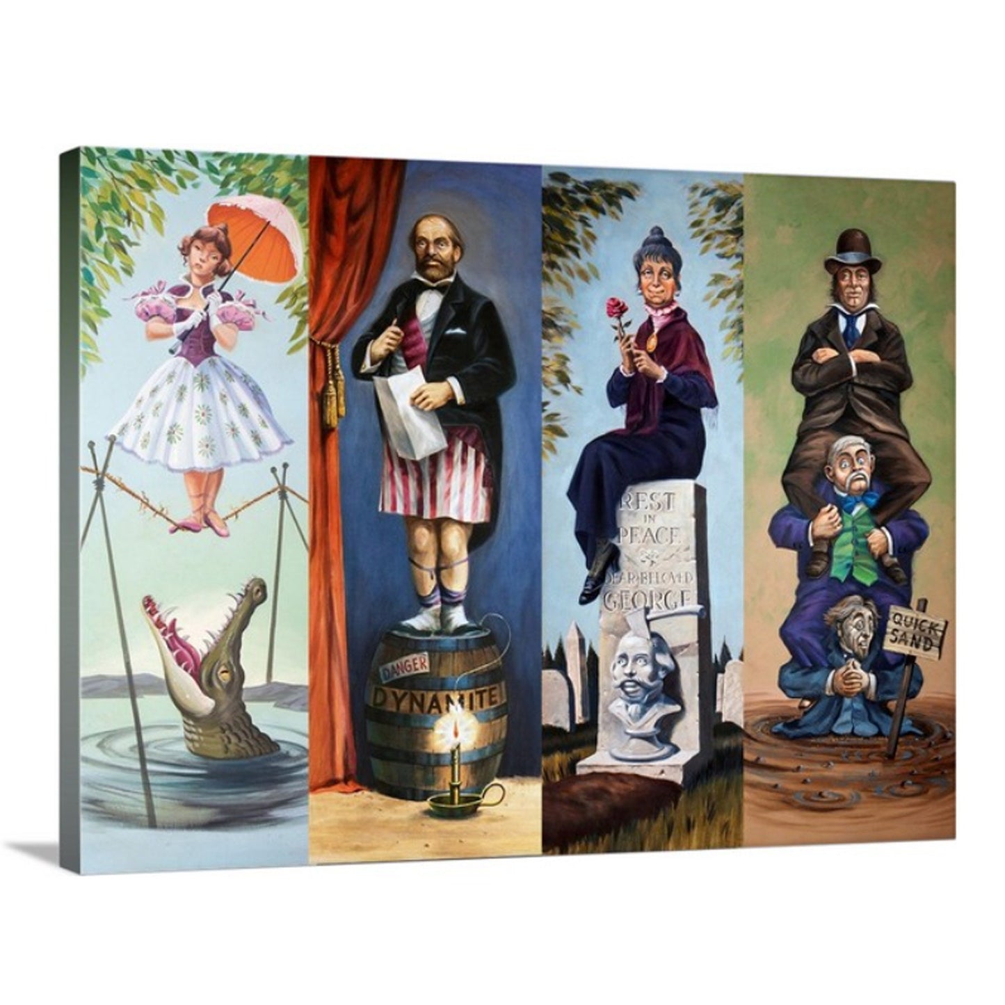 9"x12" Haunted Mansion Stretch Portrait Canvas - Haunted Mansion Inspired Stretching Paintings