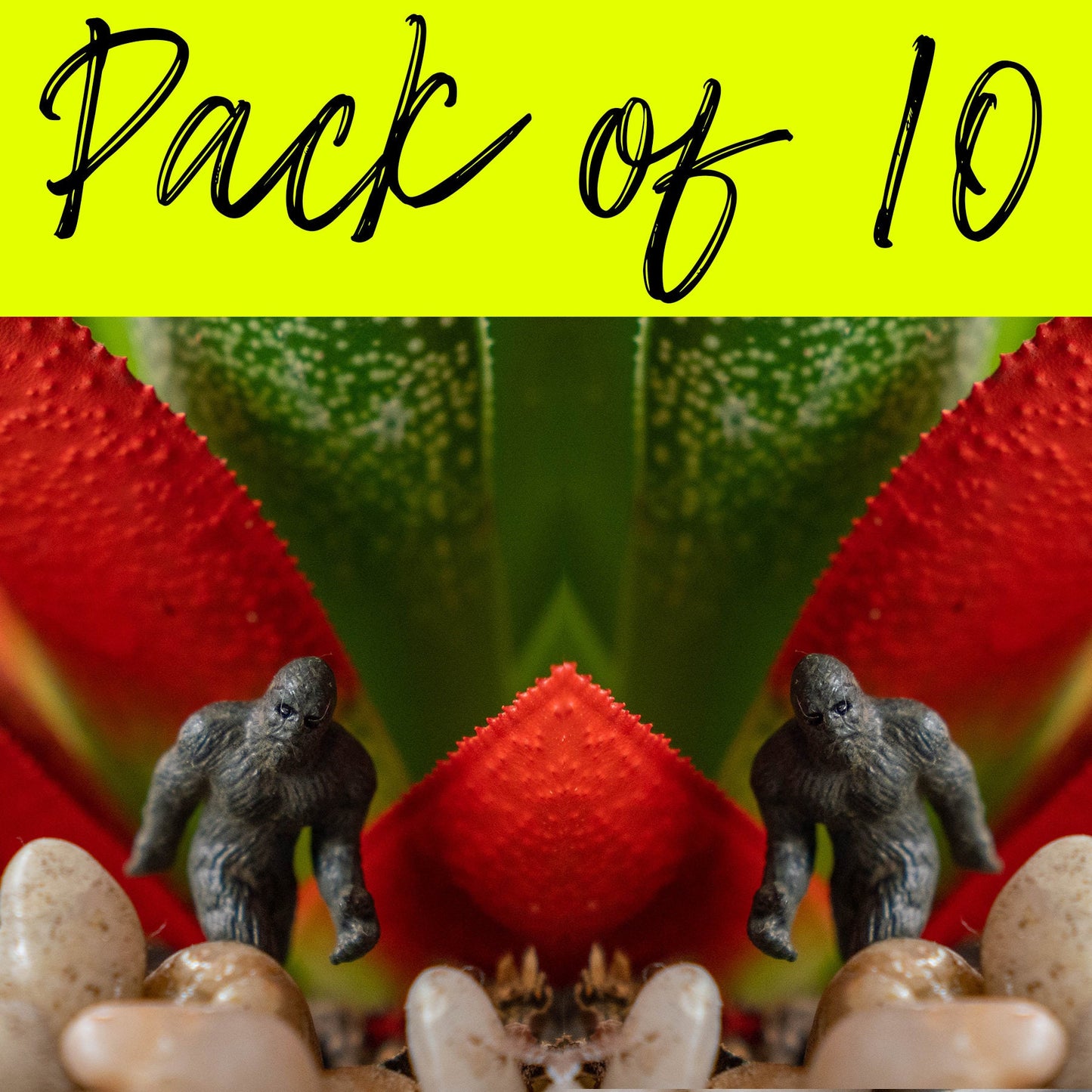 Miniature Bigfoot - Pack of 2 or 10 - Tiny Figurine Sasquatch - Terrarium - House Plant - Mythical Creature - Legend Yeti - Diorama