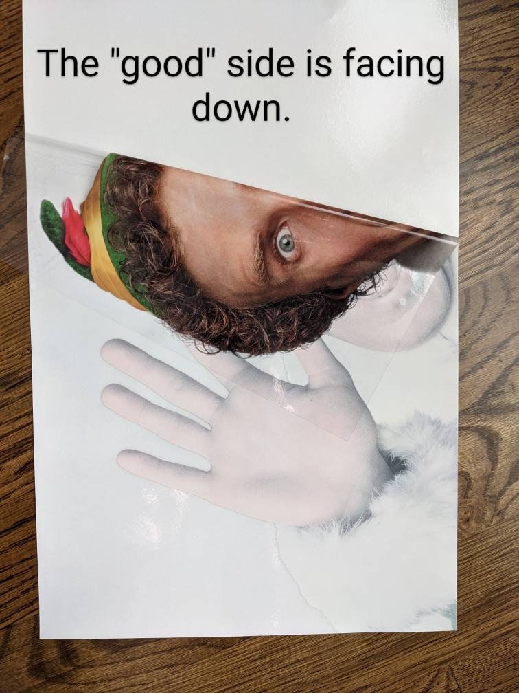 Buddy the Elf Christmas Window Cling Sticker - 12x18 - repositionable - Will Ferrell