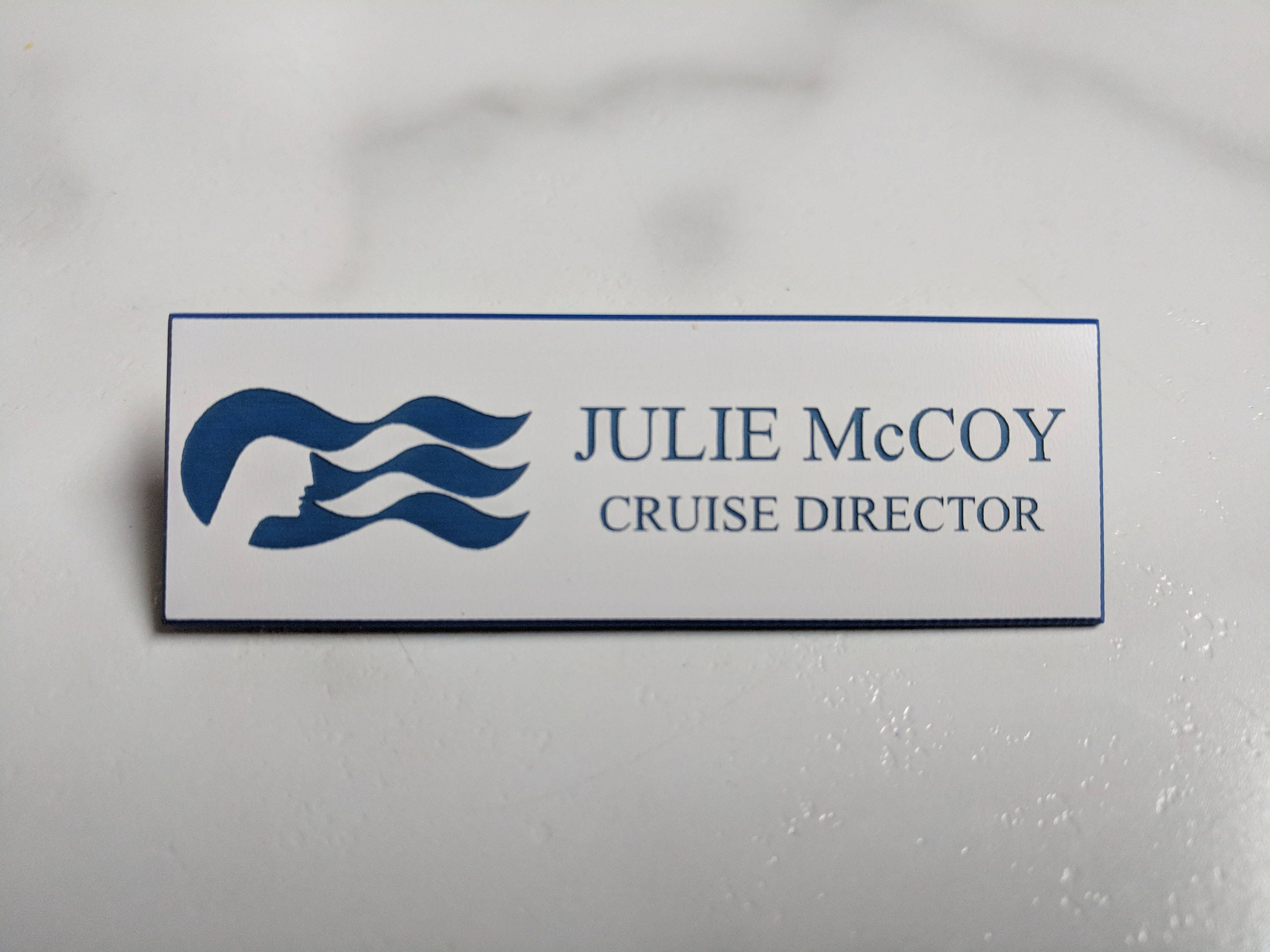 CUSTOM - YOUR NAME - The Love Boat Julie McCoy Name Badge Tag Cosplay Halloween Costume Accessory