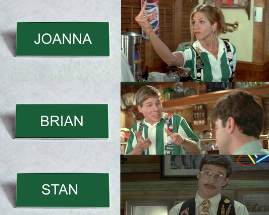 Office Space Chotchkie's Flair Name Badge Brian, Joanna, or Stan for Cosplay, Halloween, Comicon