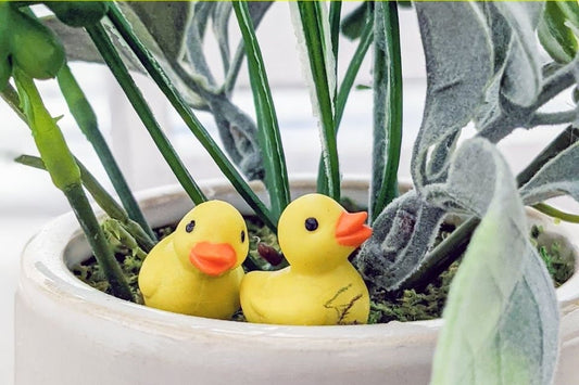 Miniature Rubber Ducks - Pack of 10- Tiny Figurine Duckies- Terrarium - House Plant - Mythical Creature - Legend - Diorama