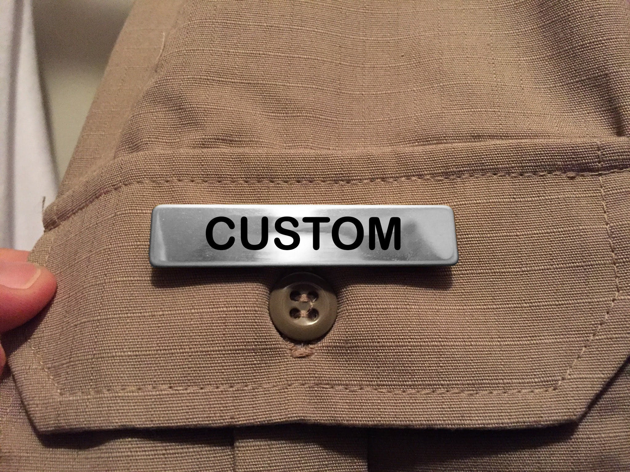 Customized Silver Police Sheriff Name Badge - Cosplay Halloween Costume  Custom