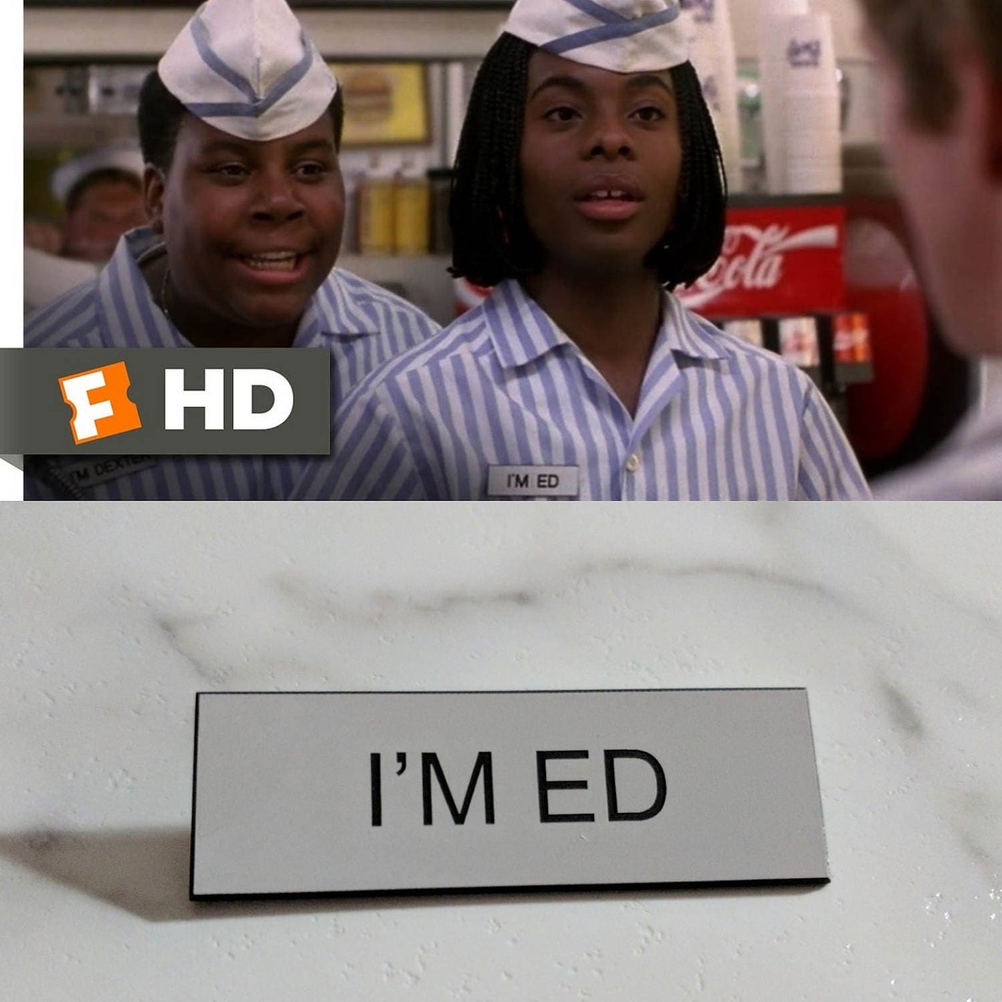 Nickelodeon Good Burger I'm Ed or Dexter Nametag Name Badge Costume