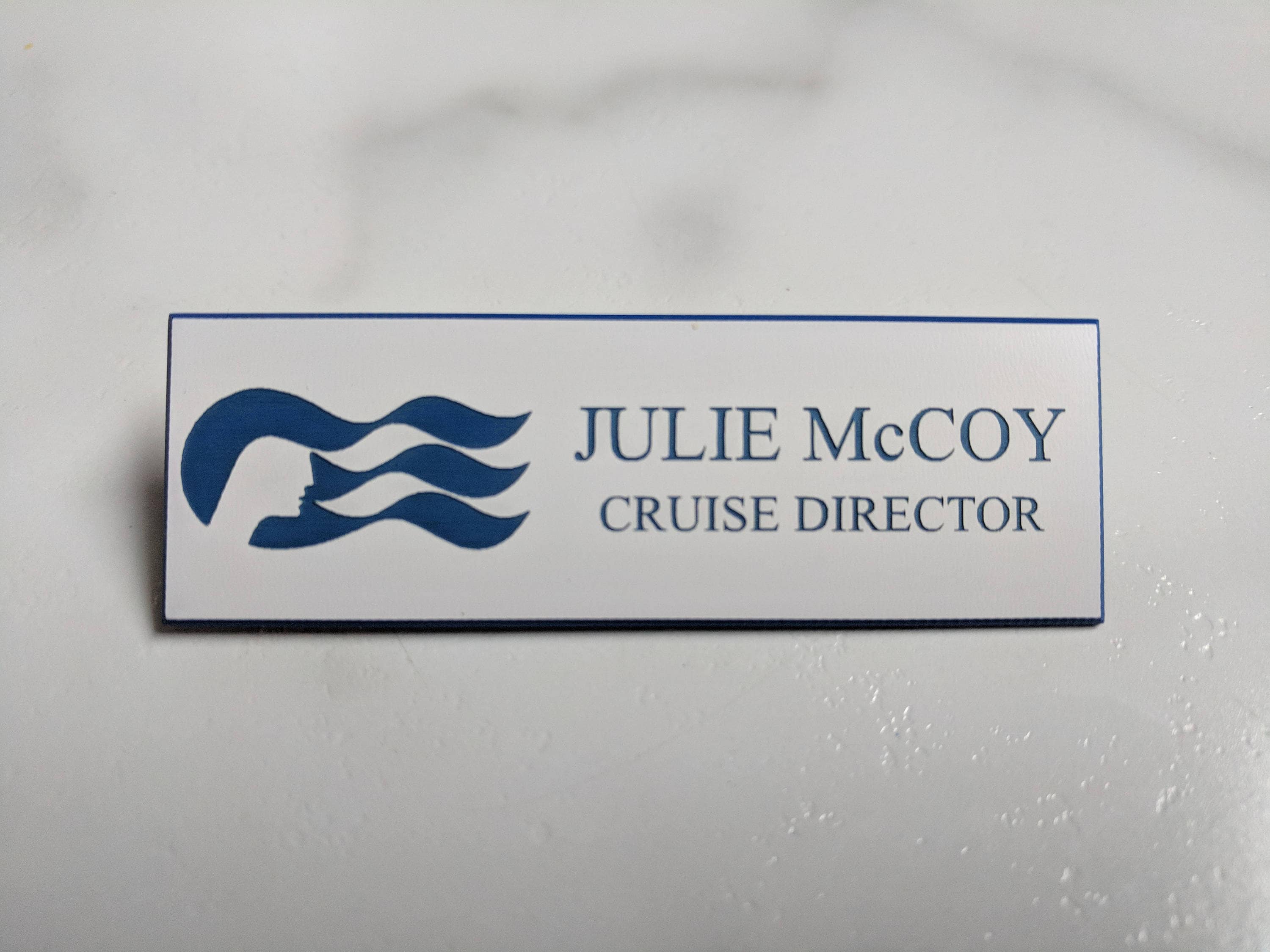 CUSTOM - YOUR NAME - The Love Boat Julie McCoy Name Badge Tag Cosplay Halloween Costume Accessory