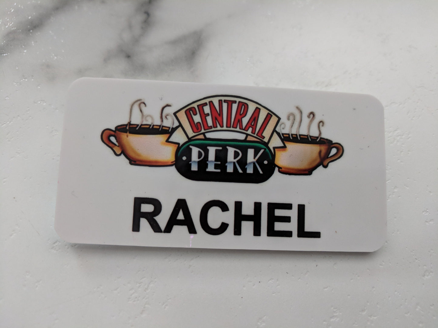 FRIENDS Central Perk Coffee Shop Name Badge Rachel Gunther for Cosplay, Halloween, Comicon Jennifer Aniston