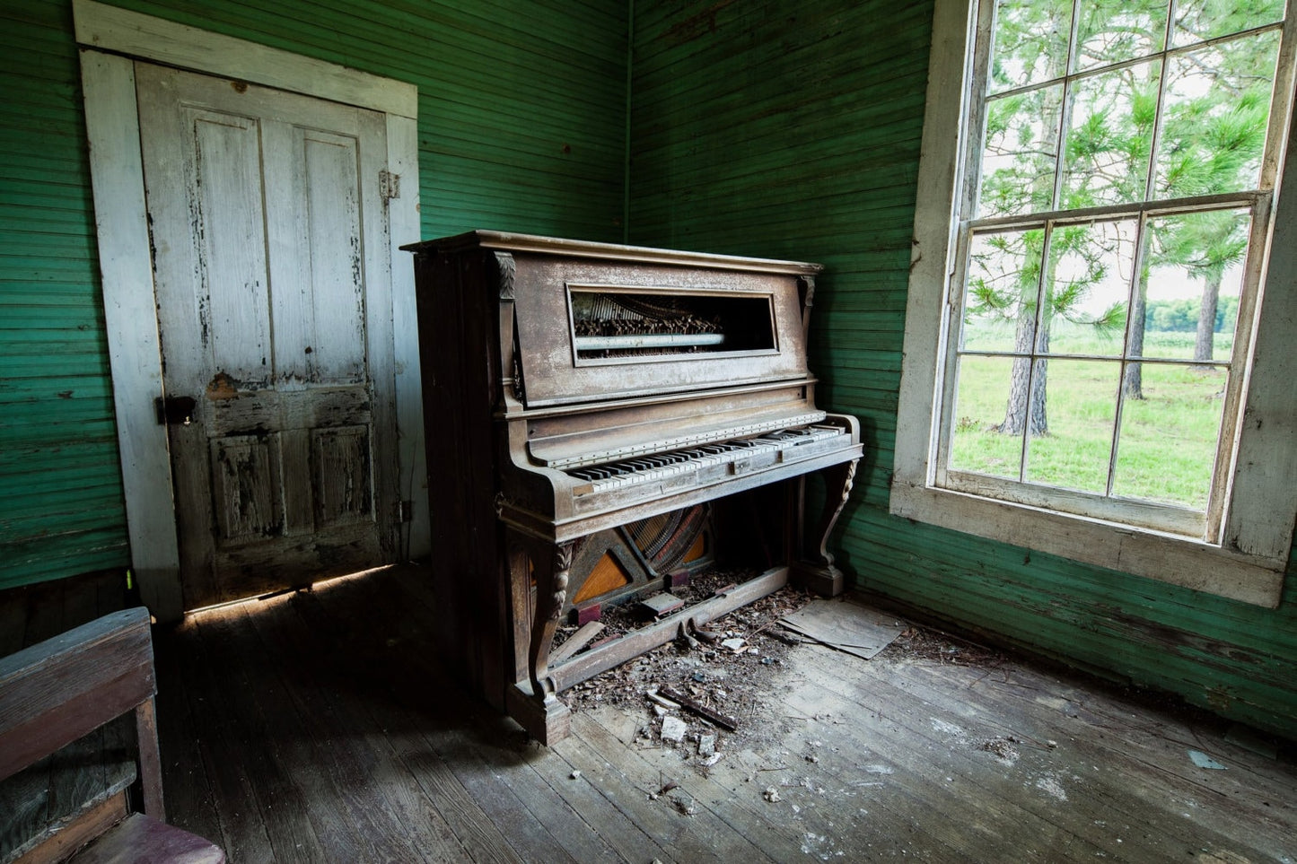 Abandoned Church Piano Organ Poster